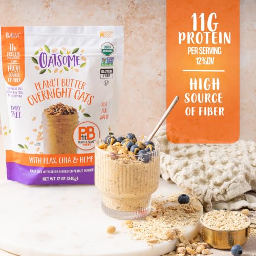 Image of Oatsome PBfit Overnight Oats 12 Oz, Peanut Butter, 11g Protein, High Fiber
