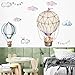 Hot Air Balloon Wall Decals,Peel and Stick Removable Cloud Animal Balloons Wall Stickers Decoration for Kids Nursery Bedroom Living Room