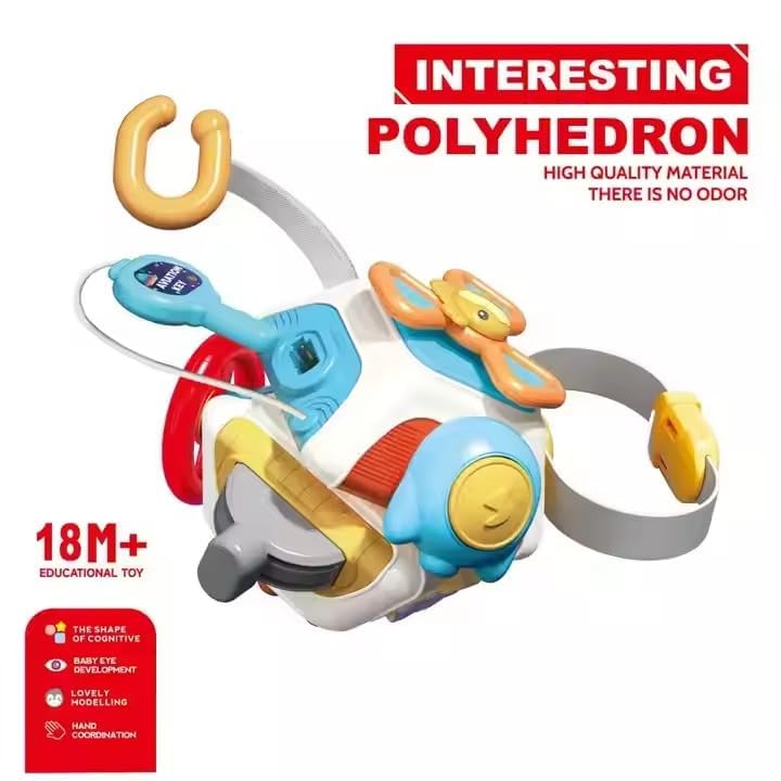 Image of Busy Cube for Kids Montessori Toy Sensory Busy Board Travel Toy for Toddlers (Polyhedron)