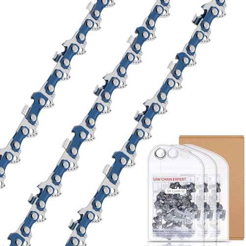 ROELLY Cadena Motosierra de 3 × 35 cm, Eslabón de Transmisión LP de 3/8 ', Cadena de Juego Bajo 52TG de 1,1 mm, Aplicable a Dolmar, Bosch AKE 35-19 S/AKE 35 S Dolmar Oregon Karcher Husqvarna