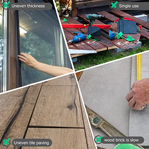 Image of Konohan 1200 Pcs Plastic Flat Shims Structural Tile Plastic Shims for Leveling, 3 /64, 5 /64, 1 /8, 5 /32, 3 /16, 1 /4, Green, Black, White, Grey, Blue, Red