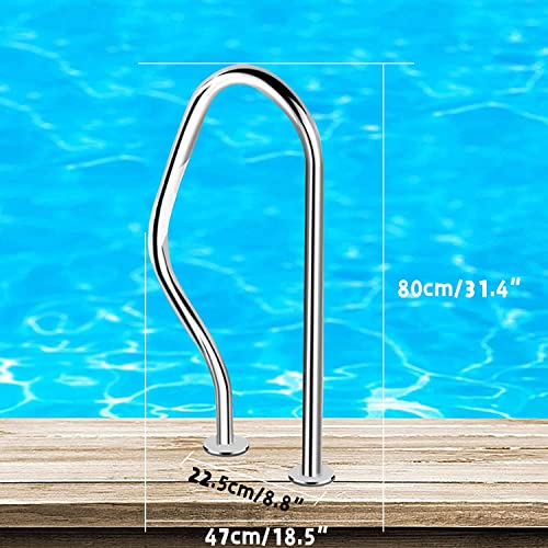 Barandal para piscina en acero inoxidable plateado miniatura 2