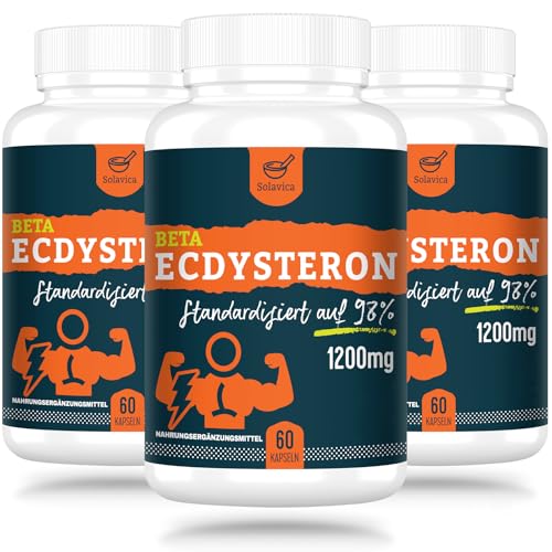 Beta-Ecdysteron Supplement 1200 mg pro Portion - 1-Monats-Vorrat - 98 % Ecdysteron mit höchster Reinheit (60 stück (3er Pack))