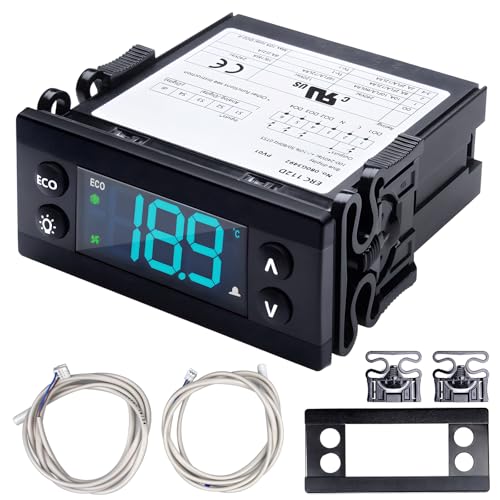 ERC112D Temperature Controller Kit, New BEV Air Temperature Controller, 00C30-123D-03, with Dual NTC Sensor Probes, Compatible with Danfoss 080G3207 080G3217 Randell Delfield Beverage Air Hoshizaki