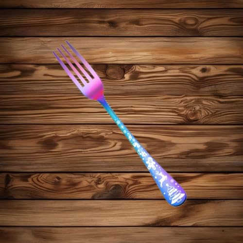 Image of Cutlery Stainless Steel Flatware Set for Dining Table, Flatware Include Knive - Forks - Spoons, Cutlery for Dining Table Luxury, Kitchen Utensils Dishwasher Safe (10 Pieces, Color : Rainbow)
