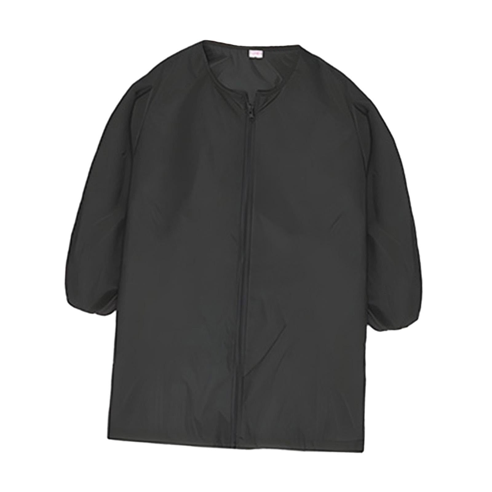 Tablier de peinture pour enfants avec fermeture éclair sur le devant pour filles, garçons, enfants, travail manuel noir, taille XL