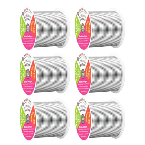 Image of Mandala Crafts 22 Gauge Silver Tone Combo Anodized Aluminum Craft Wire | 450 FT, Colored, Flexible, Bendable for Bonsai Armature Sculpting Wire Wrapping Jewelry Making, Weather & Tarnish Resistant