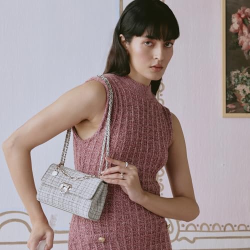 Image of Miraggio Covey Crossbody Bag For Women | Tweed Texture Sling Bags With Convertible Chain | Gift Items For Women