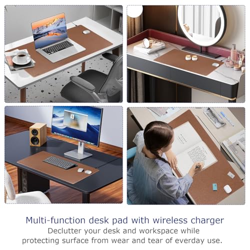Pad para escritorio con carga inalámbrica EYStech marrón 32x16 miniatura 6