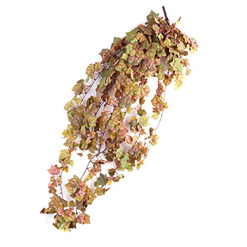 Factory Direct CraftCascading Poly Silk Grape Leaf Bushes | for Indoor Decor | 2 Ivy Bushes