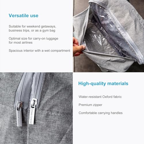 Wasserdichte Reisetasche Intirilife grau – 40 x 17 x 30 cm