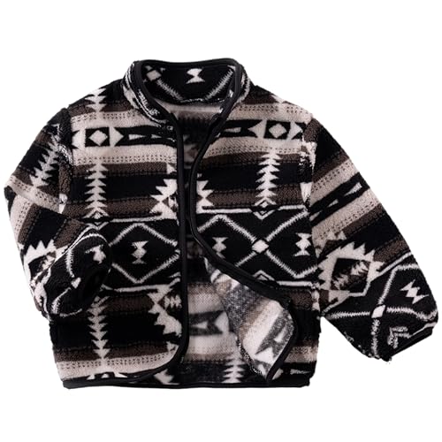 Boys Jacket Fall, Geometric Print Parka, Soft & Warm StreetStyle Jacket (Ages 2-6)