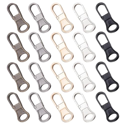 OAAO Deslizadores De Metal Reemplazables De 20 Piezas, Etiquetas De Cremallera Extraíbles, Adecuados para Maletas, Chaquetas, Mochilas, Pantalones.