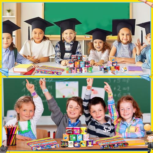 Image of JUNEBRUSHS 56Pcs Preschool Kindergarten Graduation Slap Bracelets