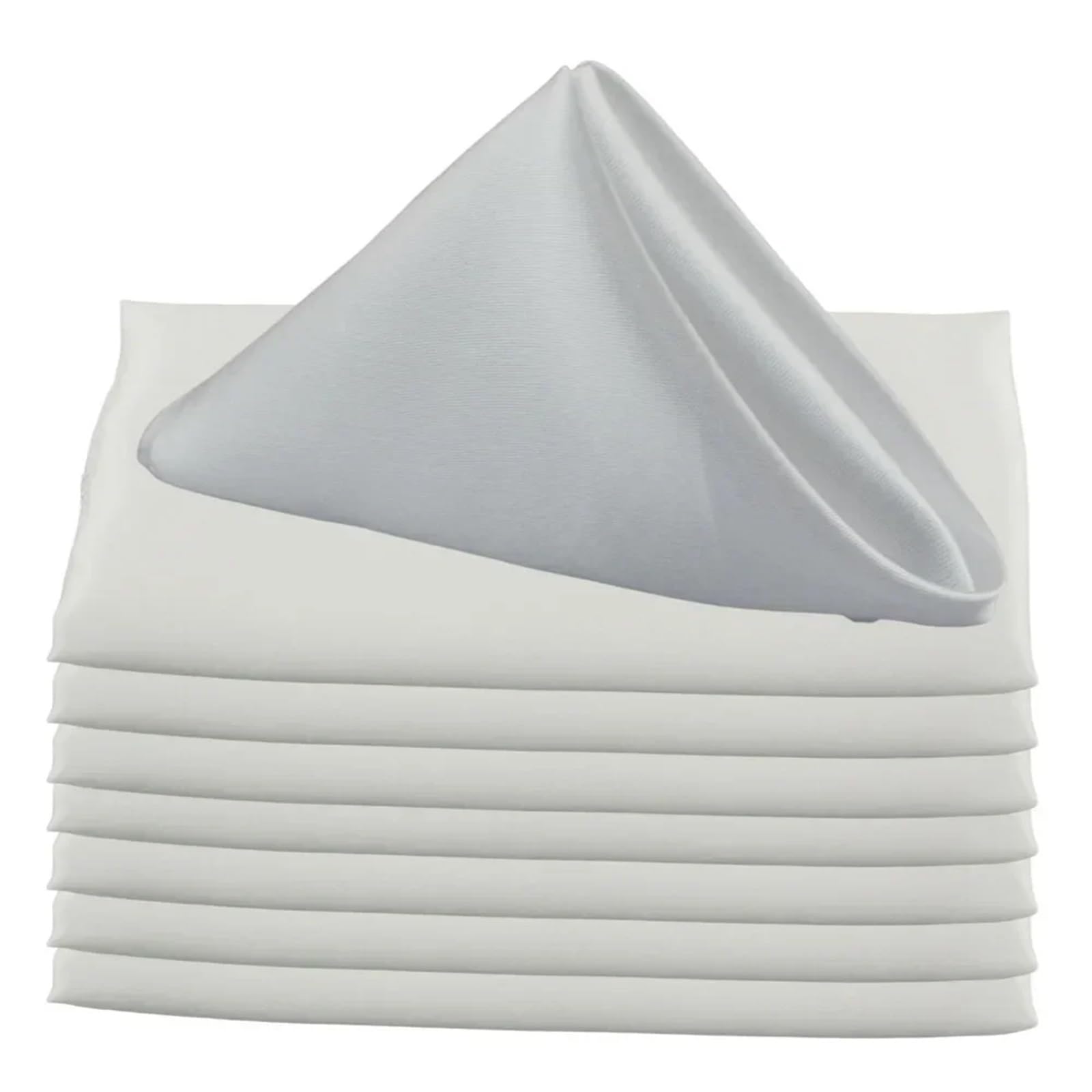 Table Napkins 30pcs 30cm Satin Square Napkins Handkerchief Table Dinner Napkin For Wedding Party Decoration Birthday Christmas Cloth(White)