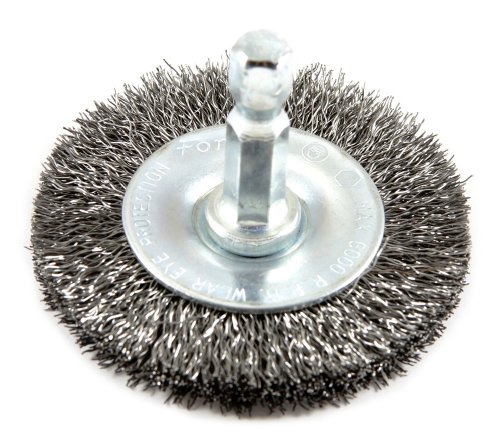 Forney 72728 Wire Wheel Brush, Fine Crimped with 1/4-Inch Hex Shank, 2-Inch-by-.008-Inch #1