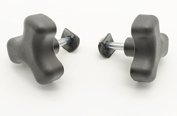 Rollator Walker Replacement knobs,Universal,Replacement Arm Adjustment Knobs for Rollator, 3 Point Knob W/Hardware,Rollator Parts,Ergonomic Design,Comfortable and Good.(1Pr Black)