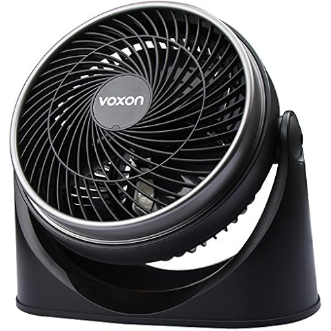 VOXON Desk Fan, Quiet Air Circulator Table Fan, Wall Mounted Fans Cooling Fan with 3 Speed Settings, 90° Variable Tilt, Suitable for Desktop Office Home Bedroom, Black Cover
