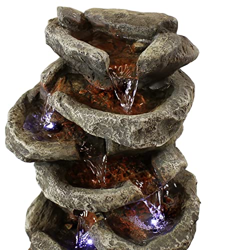 Sunnydaze DW-34107 Stone Falls 15-Inch 6-Tier Tabletop Water Fountain thumb #3