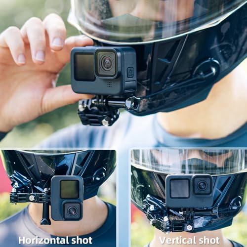 Image of Helmet Jaw Swivel Arm Mount and Adhesive Mounts - 2pcs Curved and 2pcs Flat Mounts with 10 Pack Sticky Pads for GoPro Hero 6 5 Black,4 Session,4 Silver,3+,SJ6000,YI,LD6000 and More