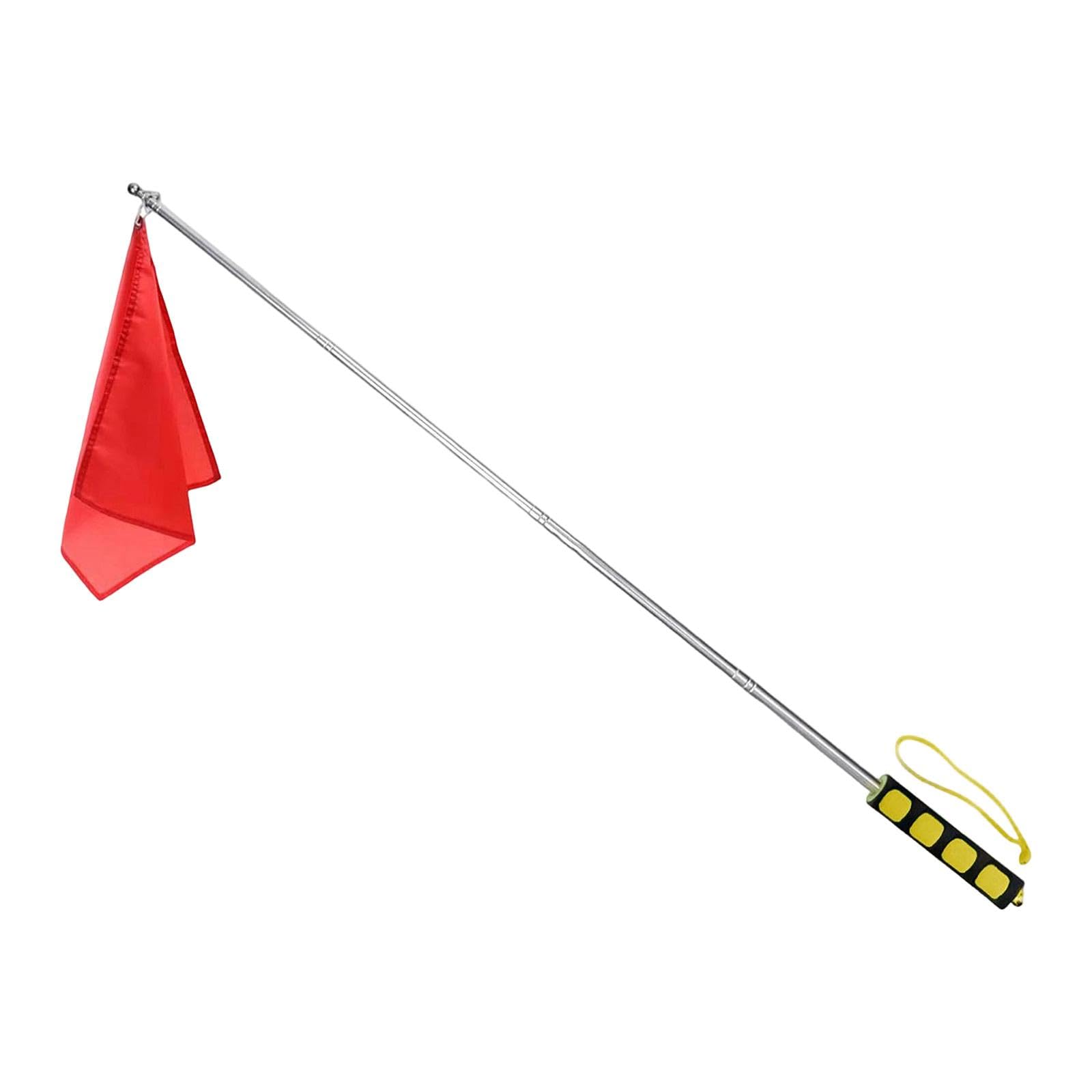 Horse Training Flag with Retractable Pole - Portable Telescopic Equestrian Training Equipment, Handheld Flagpole with Bright Flag for Competition, Referee Signaling & Tour Guiding , Yellow Handle