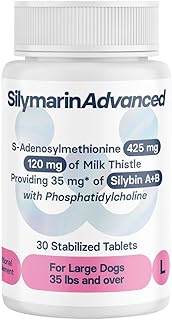 Liver Health Supplement for Large Dogs Combining S-Adenosylmethionine (Same) and Silybin, Liver Tablets, Cognitive Support, Pet Essentials & Wellbeing, 30 Tablets