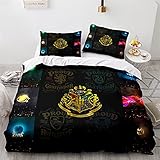 Patrón: la ropa de cama de Harry Potter es una buena decoración para la cama. Esta funda de edredón es una opción ideal para la decoración de temáticas de la habitación. Alta solidez del color, el patrón no se decolora, es un buen regalo para tu hijo en el Día del Niño Internacional