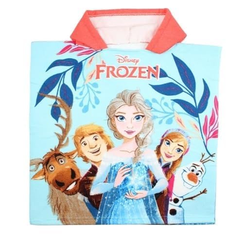 E plus M Disney Frozen ELSA Anna Badetuch Bademantel Kapuzen Fast Dry Poncho 50 x 100 cm - 3 bis 6 Jahre ideal für Pool Strand Schwimmbad (Rosa, 50cmx100cm)