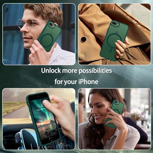 Coque iPhone 8 Plus protection mate verte Magsafe pour éviter les bris