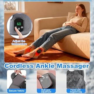 DAJASD Massaggiatore Elettrico Per Piedi, 3 in 1 Massaggiatore per Caviglie con 3 Modalità e 5 Livelli di Calore, Portatile Foot Massager Per Caviglie, Tallone, Suola, Arco Plantare