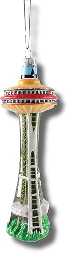 Adorno soplado a mano de Space Needle con licencia oficial
