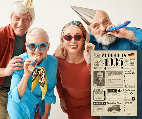 FestySpark Geschenke zum 91. Geburtstag Frau - Geburtstagsgeschenk für Männer 91 - Geburtstagsdekoration 91. Geburtstag Männer und Frauen - Schöne Geburtstagskarte 91 Frau und Mann - Karte 1935