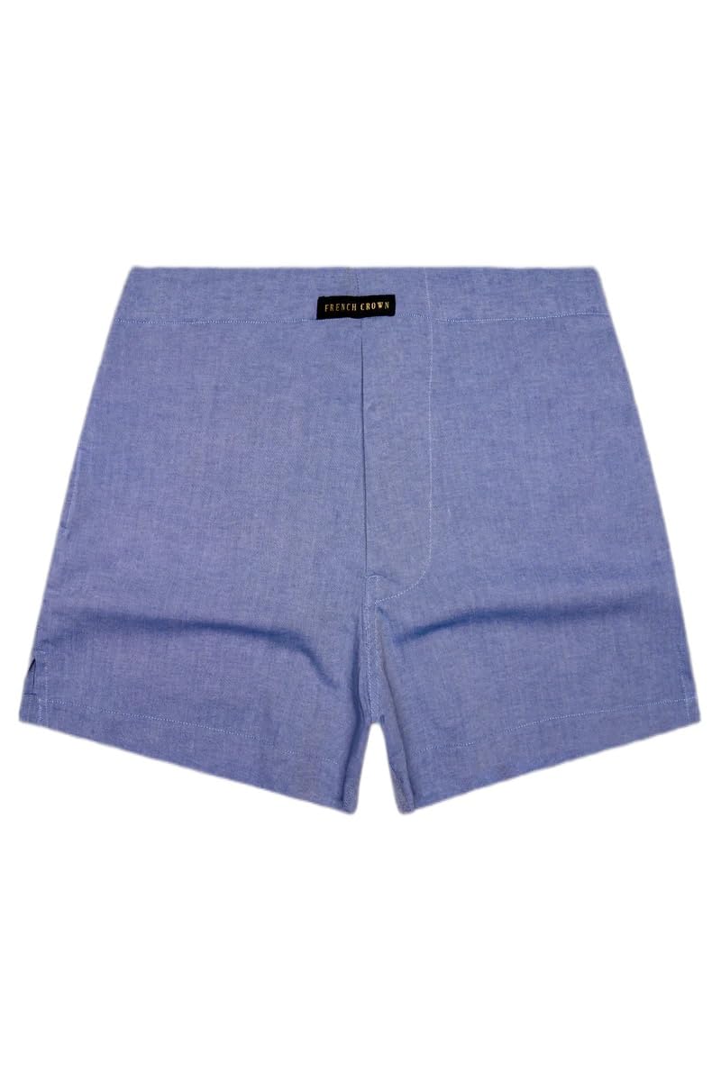 Storm-Faded Blue Solid Oxford Premium Cotton Boxer-image-44