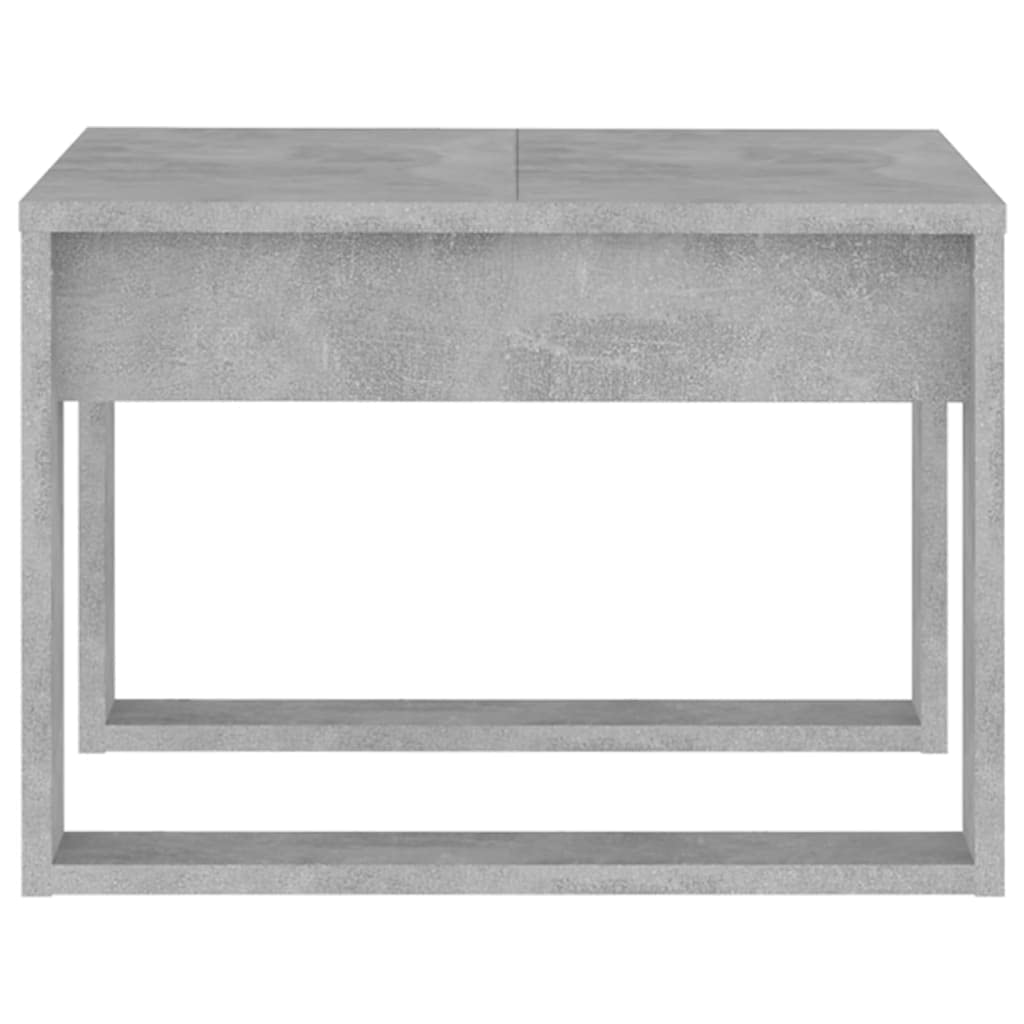 Mesa auxiliar gris hormigón 50 x 50 x 35 cm de material de madera con tablero robusto para bebidas y aperitivos, fácil de limpiar, práctica mesa auxiliar gris hormigón 50 cm para su