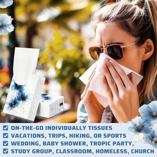 Image of Therwen 100 Pack Pocket Tissues Travel Bulk 1000 Sheet, Elegant