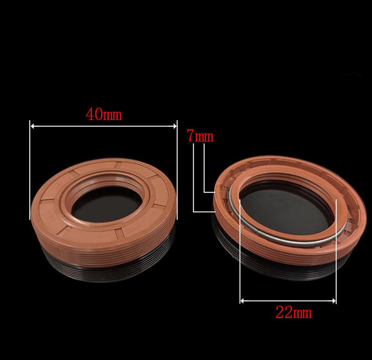 5 Stück TG4 Skelettöldichtung aus Fluorkautschuk Öldichtungslippe Braun(22 mm x 40 mm x 7 mm)