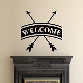 ستيكر لاصق للحائط للديكور - دارت ويلكم (60 × 60 سم، اسود)