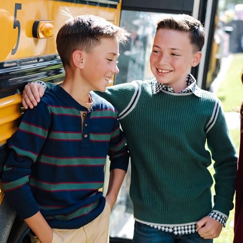 Image of Hope & Henry Boys' Long Sleeve Crew Neck Pullover Sweater