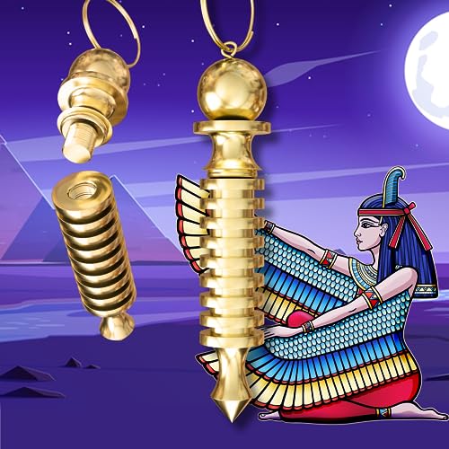 Pendule Divinatoire Egyptien de Radiesthésie ISIS GRAND FORMAT (9 spirales) en Laiton doré – Pendule TEMOIN Voyance Sourcier Geobiologie...