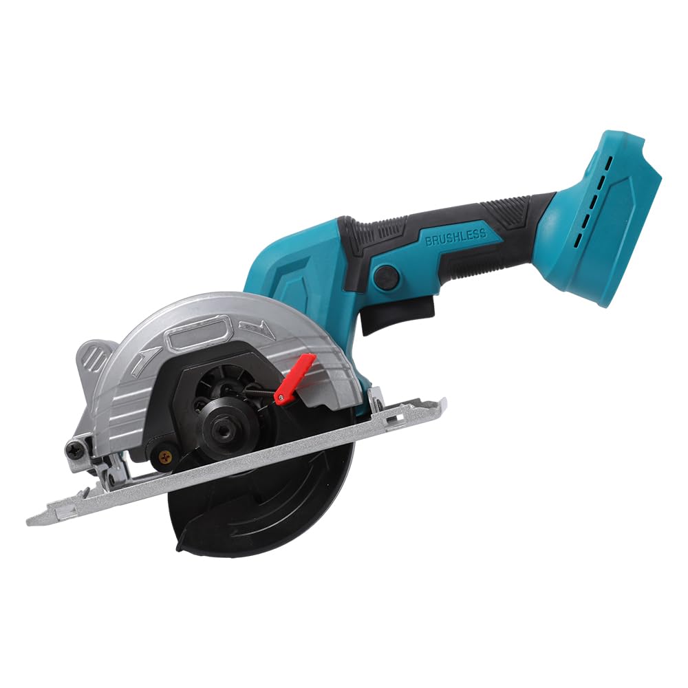 Brushless - Sierra circular de mano inalámbrica de 125 mm, sierra circular inalámbrica de 18 V, ángulo de corte ajustable, corte oblicuo de 0-45°, mini sierra circular de mano para madera, PVC, MDF