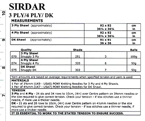Sirdar Snuggly 3PLY / 4PLY / DK Baby Shawl Blanket Knitting Pattern 1665