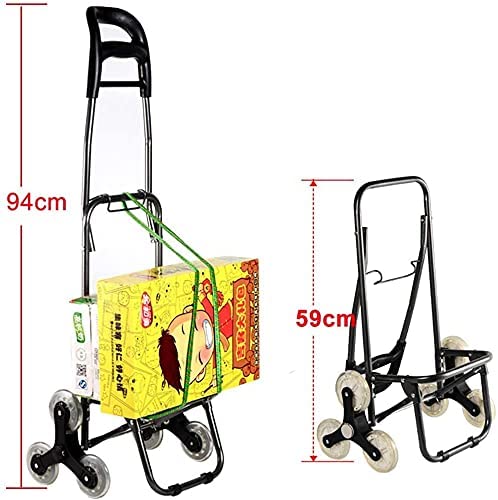 WEDF Klappbarer Einkaufswagen, Treppensteiger, Einkaufstrolley, Klappbarer Einkaufswagen, Leichter Einkaufswagen mit… – Bild 4