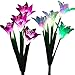 Produktbild Solarleuchten für Außen Solar Garden Lights Outdoor Deko, mmtx 2 Stück Solar-Leuchte Gartenleuchte Mit 8 Wechselnden Lily Blume mehrfarbig LED Erdspieß Lichter für Garten, Terrasse, Backyard,Balkon