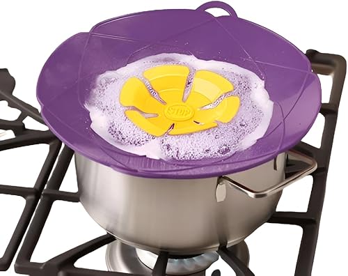 Miniatura 4 de La mejor tapa de silicona para olla, tapas reutilizables para ollas y sartenes, tapón de hervir sobre derrames, accesorio de cocina (rojo)