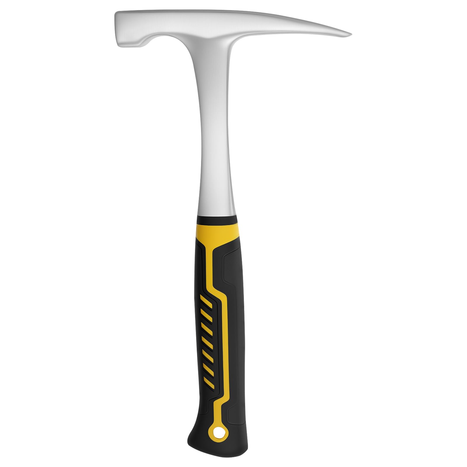 Sheet Metal Hammer Tool High Carbon Steel Geological Hammer Single Handed Sheet Metal Pounder Flat Head Rock Precise Efficient Geological for Woodworking(silver)