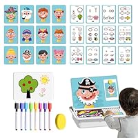 Magnetic Faces Kids, Magnetic Puzzles Face Dress up Faces Educational Game, Educational Facial Expression Learning Puzzle Children, for Toddler Kids Ages 3-6 Home School Preschool Classroom