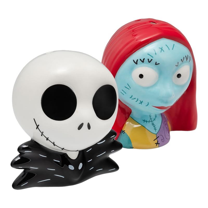 Juego de salero y pimentero con licencia oficial de Disney, Jack Skellington & Sally para decoración de cocina y hogar, regalo de inauguración de la casa, decoración de Halloween y Navidad | Paladone