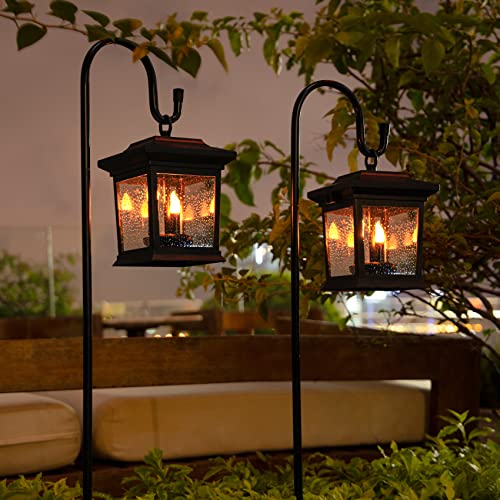 Beautyard Outdoor Solar Lanterns Waterproof Candles Lanterns Flickering Hanging Lights Garden Decor Patio, Lawn, Pathway, Wall Birthday Gifts Women Gifts - image 4