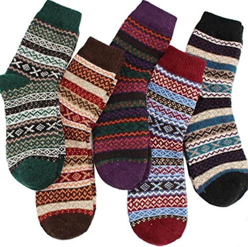 YQHMT Wool Socks for Women Gifts Winter Warm Thick Thermal Vintage Knit Soft Crew Socks Stocking Stuffers, Christmas Gift