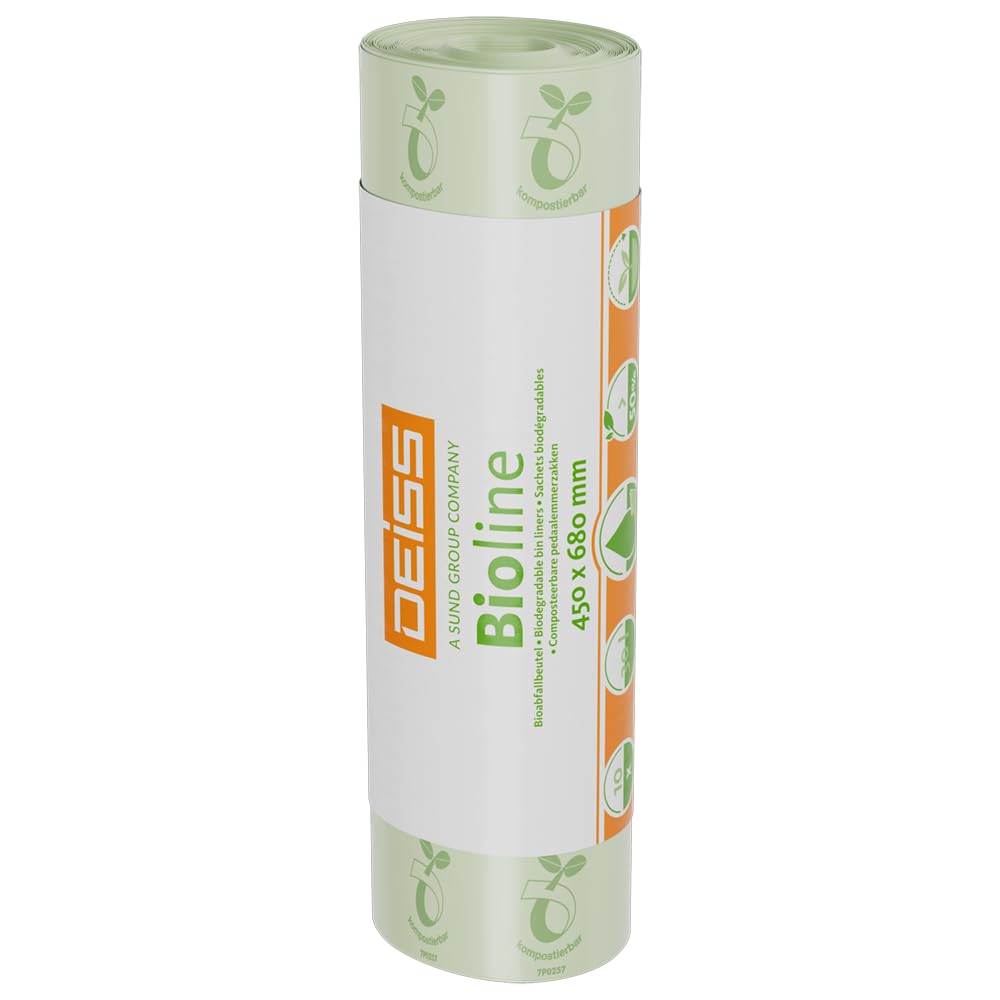 DEISS - Sacchetti per rifiuti organici 30 l, compostabili, 500 pezzi